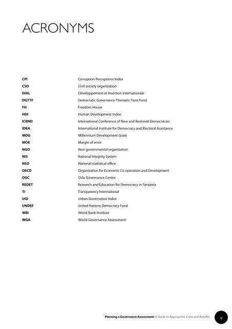 planning a governance assessment - United Nations Development ...