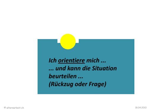 Wie beurteilen wir die Situation - Altersarbeit.ch