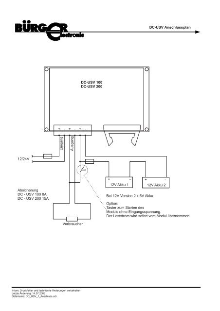 DC-USV 100 DC-USV 200 12V Akku 1