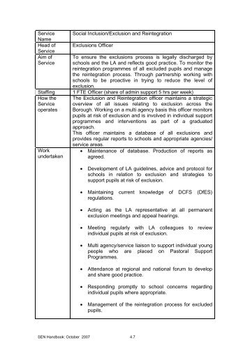 Exclusion and Reintegration Officer - SchoolsOnline