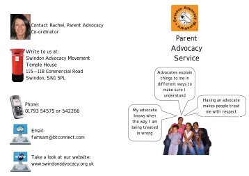 Swindon Advocacy Movement Parents Leaflet