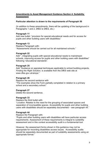 Section 4 - Amendments to Suitability Assessments - SchoolsOnline