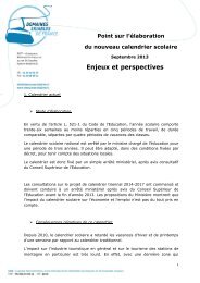 Note d'enjeux sur le calendrier scolaire - Domaines Skiables de ...