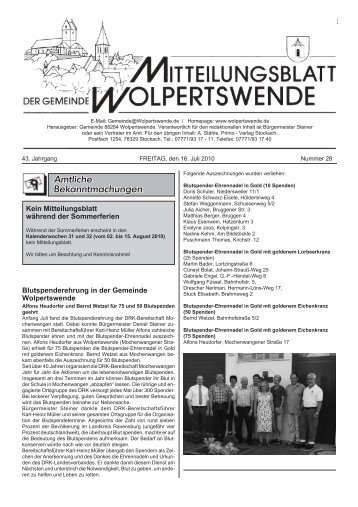 S pruch - Gemeinde Wolpertswende