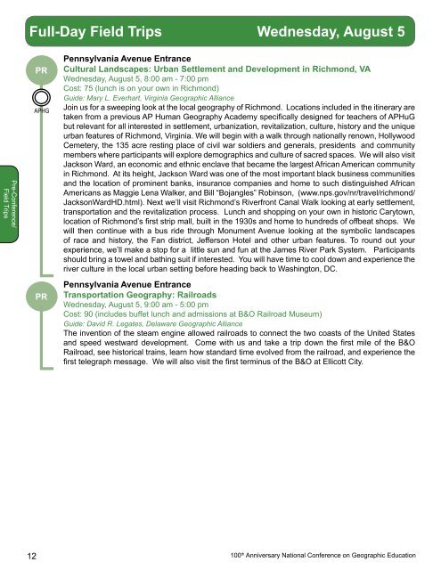 2015 National Conference on Geography Education Preliminary Program