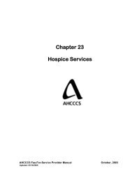 Chapter 23 Hospice Services - AHCCCS