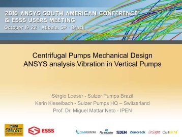 Centrifugal Pumps Mechanical Design ANSYS analysis Vibration in ...