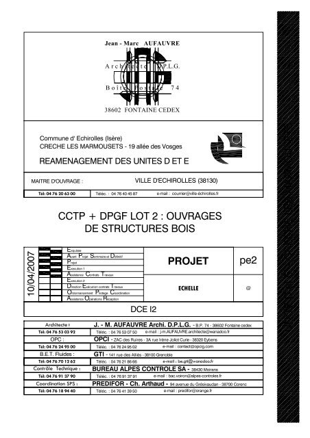 CCTP et DGPF du lot 2 PDF - Echirolles