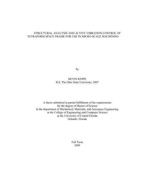 STRUCTURAL ANALYSIS AND ACTIVE VIBRATION CONTROL OF ...