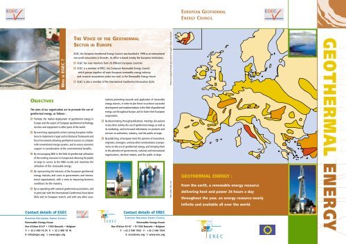 Download the Geothermal energy brochure - European Renewable ...