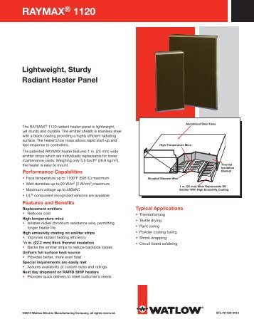 RAYMAX 1120 Radiant Heaters - Watlow