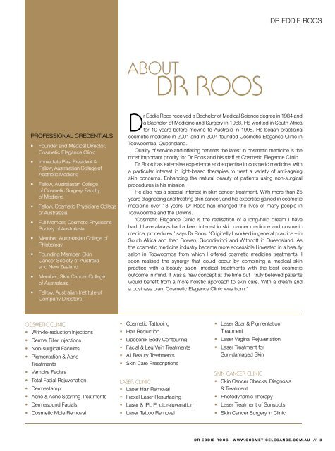 Cosmetic Medicine by Dr Eddie Roos