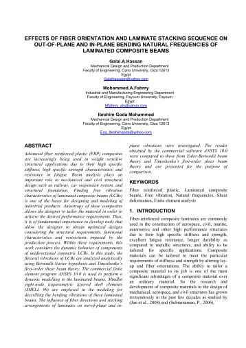 EFFECTS OF FIBER ORIENTATION AND LAMINATE STACKING ...