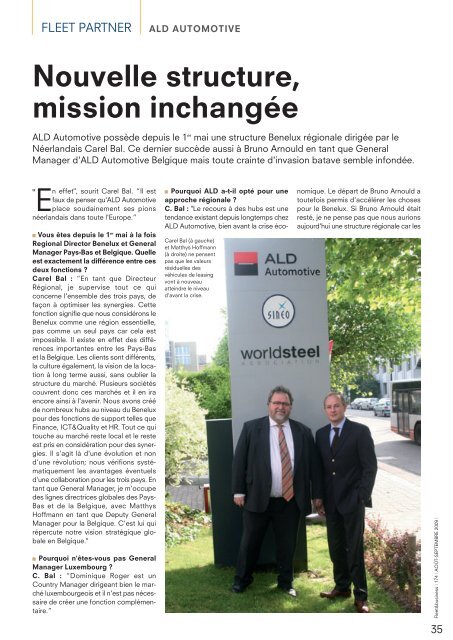 Nouvelle structure, mission inchangÃ©e - ALD-Automotive