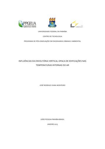 Influências da envoltória vertical opaca de edificações ... - CT-UFPB