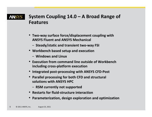 li System Coupling 14.0 â€“ Two- way FSI with ANSYS FLUENT and ...