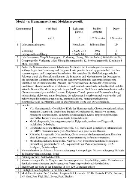 Modulhandbuch - Fachbereich Biologie - Johannes Gutenberg ...