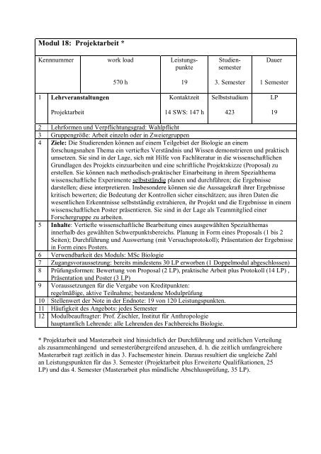 Modulhandbuch - Fachbereich Biologie - Johannes Gutenberg ...