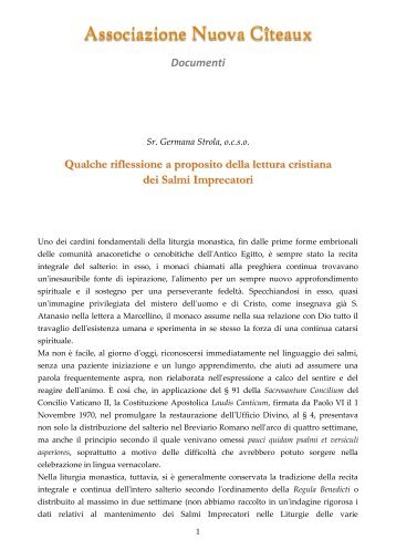 Qualche riflessione a proposito della lettura cristiana dei Salmi ...