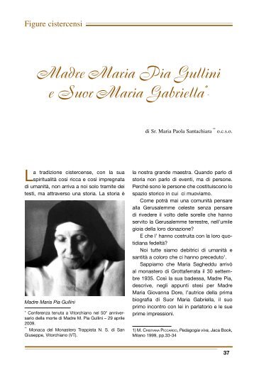 Madre Maria Pia Gullini e Suor Maria Gabriella** - Associazione ...