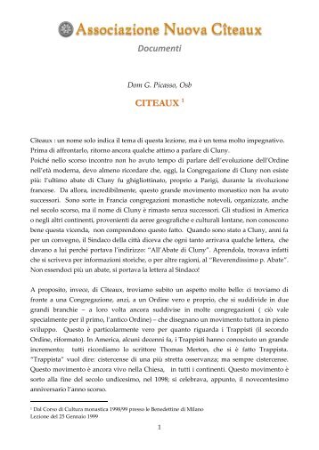 Documenti CITEAUX - Vitanostra-nuovaciteaux.it