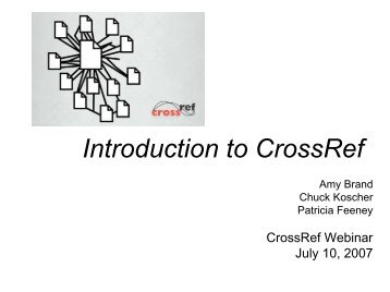 View the presentation. - CrossRef