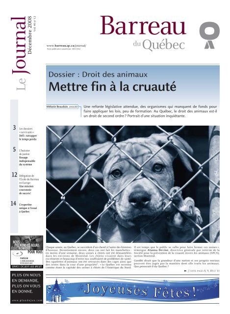Dossier Droit Des Animaux Barreau Du Quebec