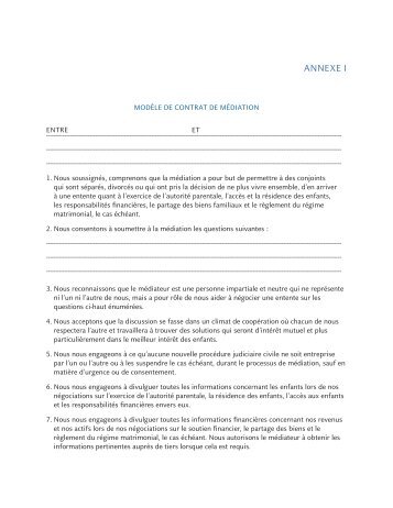 Modèle de contrat de médiation