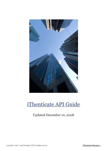 iThenticate API Guide - CrossRef