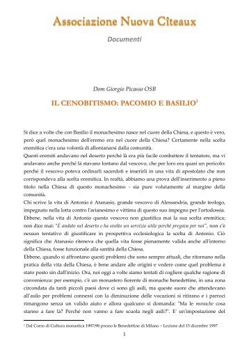 Il cenobitismo: Pacomio e Basilio - Vitanostra-nuovaciteaux.it