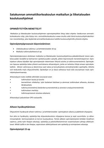 Matkailun ja liiketalouden ohje (PDF) - SAMK