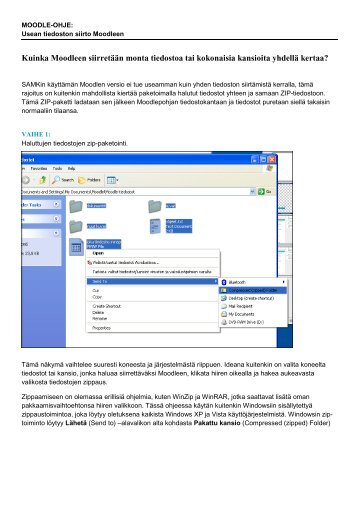 Pakattujen tiedostojen siirto moodleen - SAMK