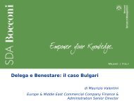 Presentazione 2 - Delega e Benestare: il caso Bulgari - SDA Bocconi