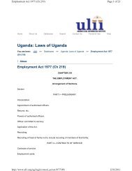 Uganda â Employment Act 1977