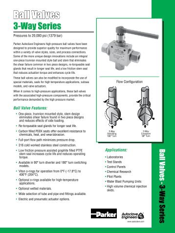 3-Way Ball Valves - Parker Autoclave Engineers