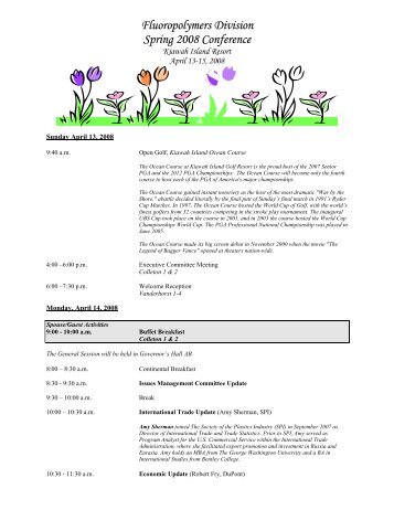 Conference Program - Fluoropolymers Division