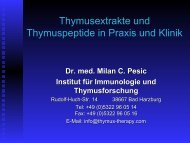Thymusextrakte und Thymuspeptide in Praxis ... - Thymus Therapy