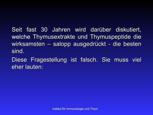 Thymusextrakte und Thymuspeptide in Praxis ... - Thymus Therapy