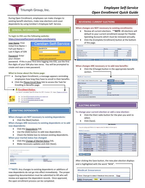 Employee Self-Service Open Enrollment Quick Guide