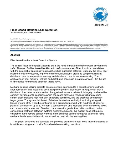 Fiber-based Methane Leak Detection Systems, Jeff McFadden ...