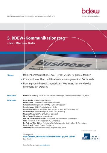 5. BDEW-Kommunikationstag - Hitschfeld BÃ¼ro fÃ¼r strategische ...