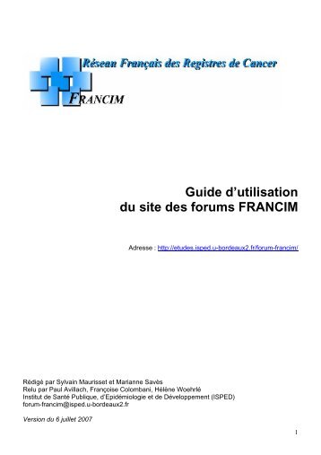 Guide d'utilisation du forum FRANCIM