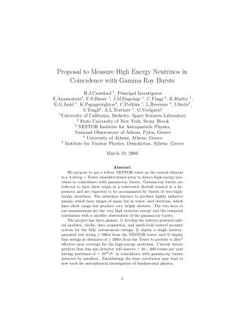 Proposal to Measure High Energy Neutrinos in Coincidence with ...