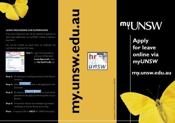 myUNSW Leave Brochure - Human Resources
