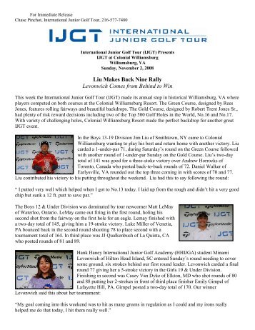 Nov 3rd – IJGT at Colonial Williamsburg - International Junior Golf ...