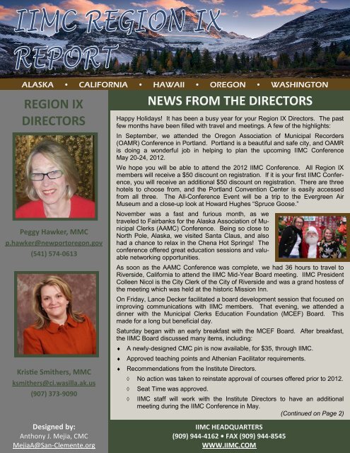 December 2011 - Washington Municipal Clerks Association