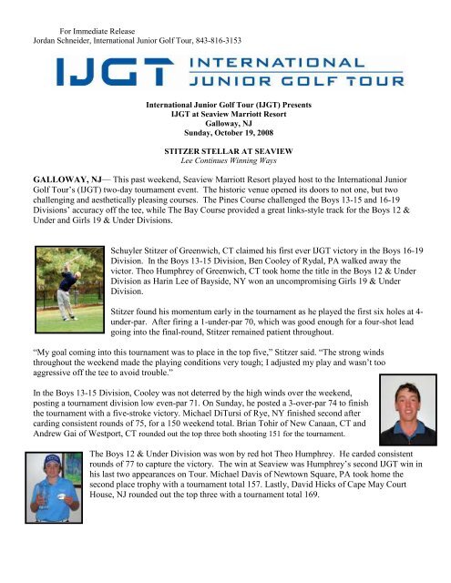 Oct 20th – IJGT at Seaview Marriott Resort - International Junior Golf ...