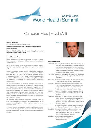 CV in German - World Health Summit