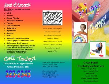 Play Therapy Brochure - Great Plains Psychological Services