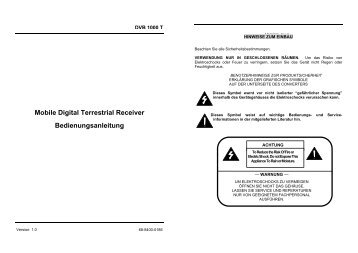 Mobile Digital Terrestrial Receiver Bedienungsanleitung - Eton GmbH